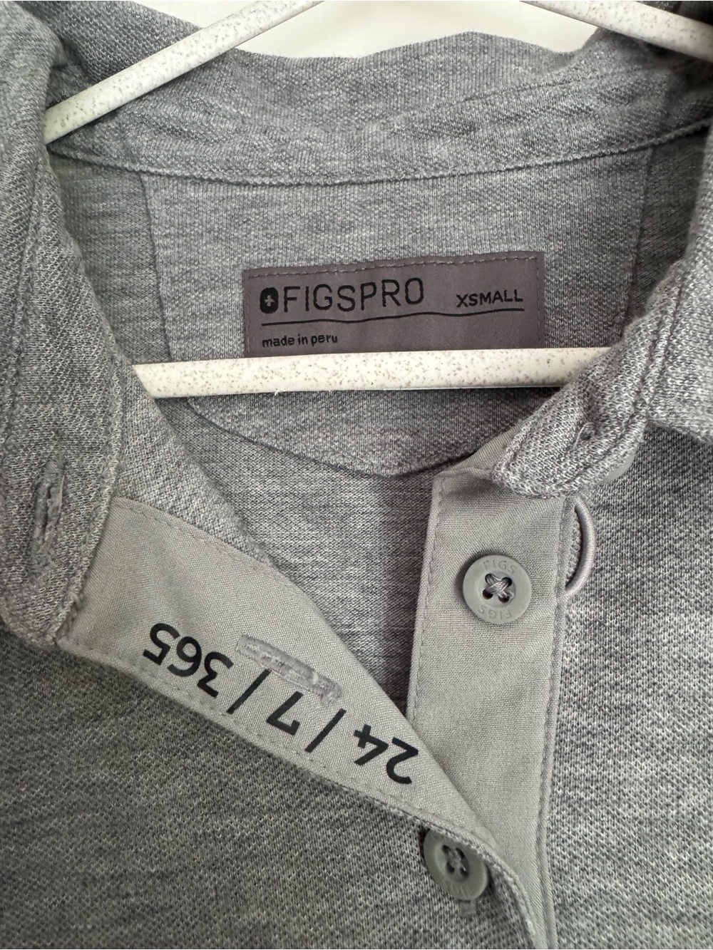 FIGS PRO Pique Short Sleeve Polo Heather Grey Women’s XS Pima Cotton Work Office - Picture 3 of 10